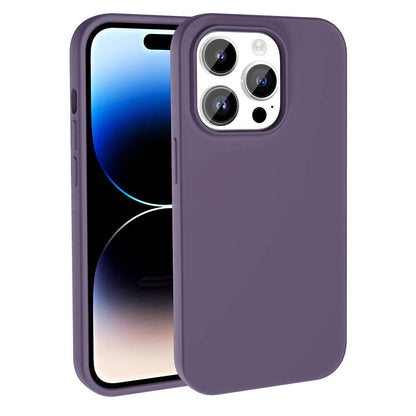 Apple iPhone 14 Pro Max Kılıf M-safe Şarj Özellikli Sıvı Teknolojili Silinebilir Sert Zore Kivi Kapak Siyah