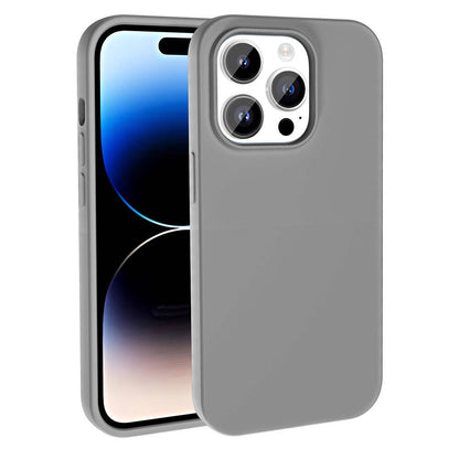 Apple iPhone 14 Pro Max Kılıf M-safe Şarj Özellikli Sıvı Teknolojili Silinebilir Sert Zore Kivi Kapak Koyu Gri