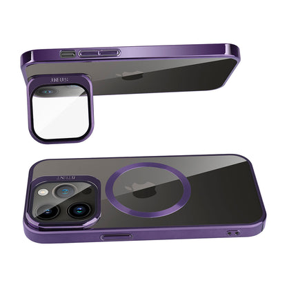 Apple iPhone 14 Pro Max Kılıf M-safe Şarj Özellikli Standlı Zore Klon Kapak Derin Mor