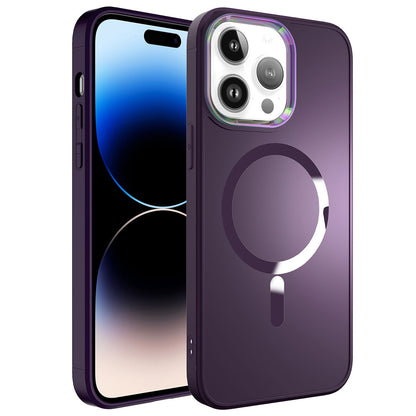 Apple iPhone 14 Pro Max Kılıf M-safe Wireless Şarj Özellikli Zore Stil Kapak Derin Mor