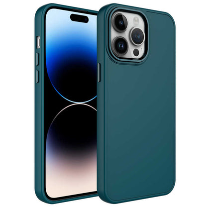 Apple iPhone 14 Pro Max Kılıf Metal Çerçeve ve Buton Tasarımlı Silikon Zore Luna Kapak