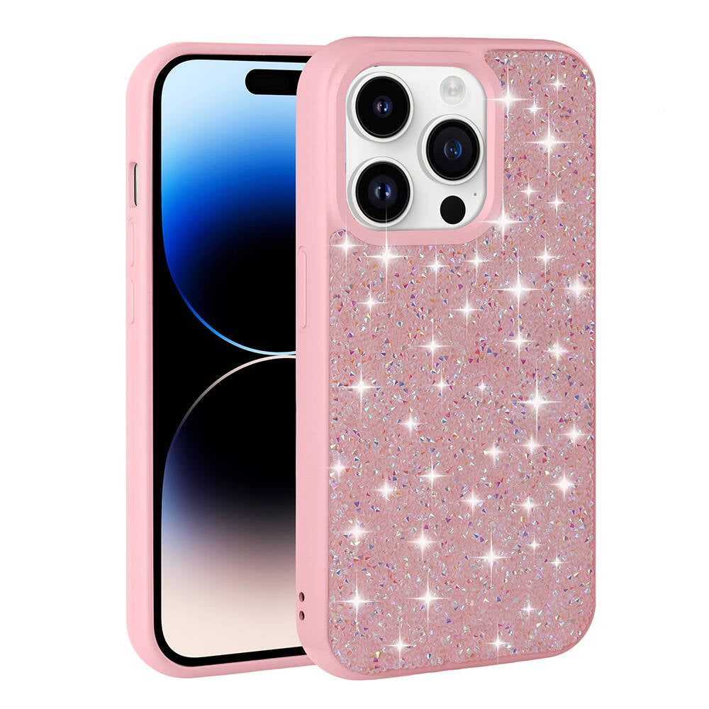 Apple iPhone 14 Pro Max Kılıf Parlak Taşlı Tasarım Zore Pırlanta Kapak Siyah