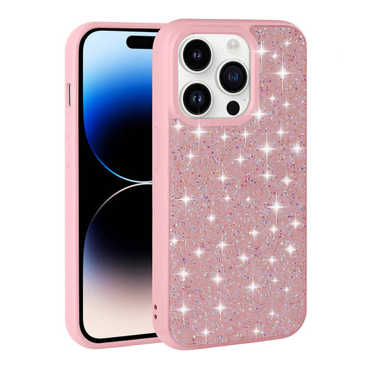 Apple iPhone 14 Pro Max Kılıf Parlak Taşlı Tasarım Zore Pırlanta Kapak Pembe