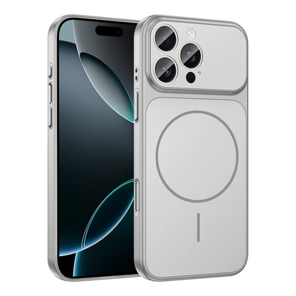 Apple iPhone 14 Pro Max Kılıf Zore M-Safe Şarj Özellikli Kamera Korumalı Formen Kapak Gümüş