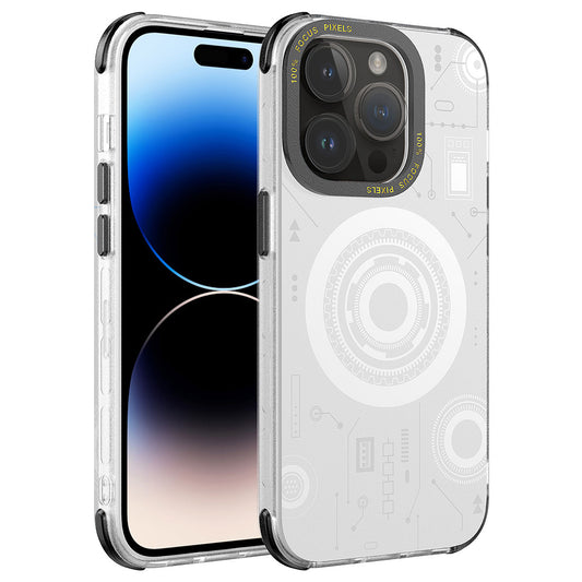 Apple iPhone 14 Pro Max Kılıf Zore Wireless Şarj Özellikli Desenli Hot Kapak Beyaz