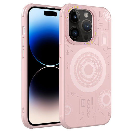 Apple iPhone 14 Pro Max Kılıf Zore Wireless Şarj Özellikli Desenli Hot Kapak Rose Gold