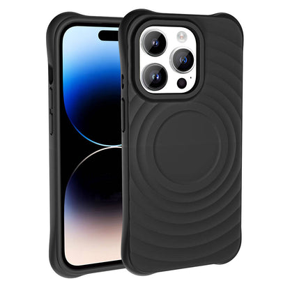 Apple iPhone 14 Pro Max M-safe Şarj Özellikli Airbagli Mat Görünümlü Zore Hepi Kapak Pembe Açık