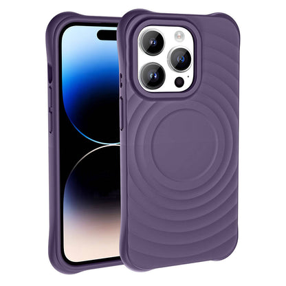 Apple iPhone 14 Pro Max M-safe Şarj Özellikli Airbagli Mat Görünümlü Zore Hepi Kapak Gri