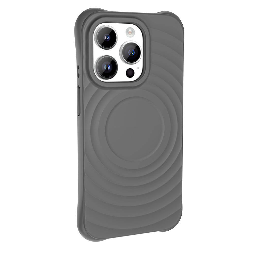 Apple iPhone 14 Pro Max M-safe Şarj Özellikli Airbagli Mat Görünümlü Zore Hepi Kapak Gri