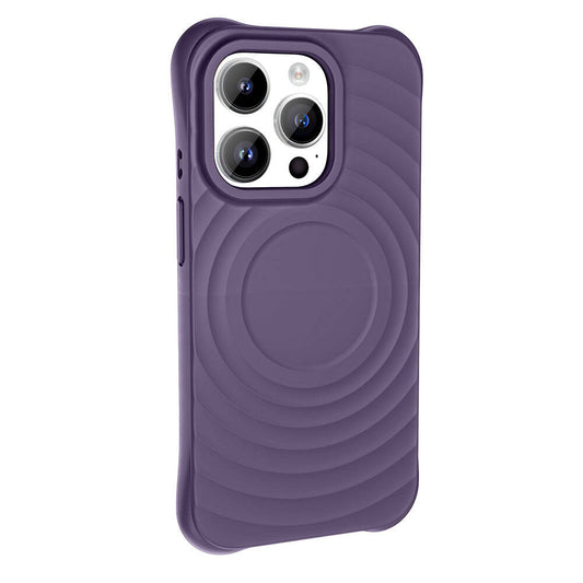 Apple iPhone 14 Pro Max M-safe Şarj Özellikli Airbagli Mat Görünümlü Zore Hepi Kapak Derin Mor