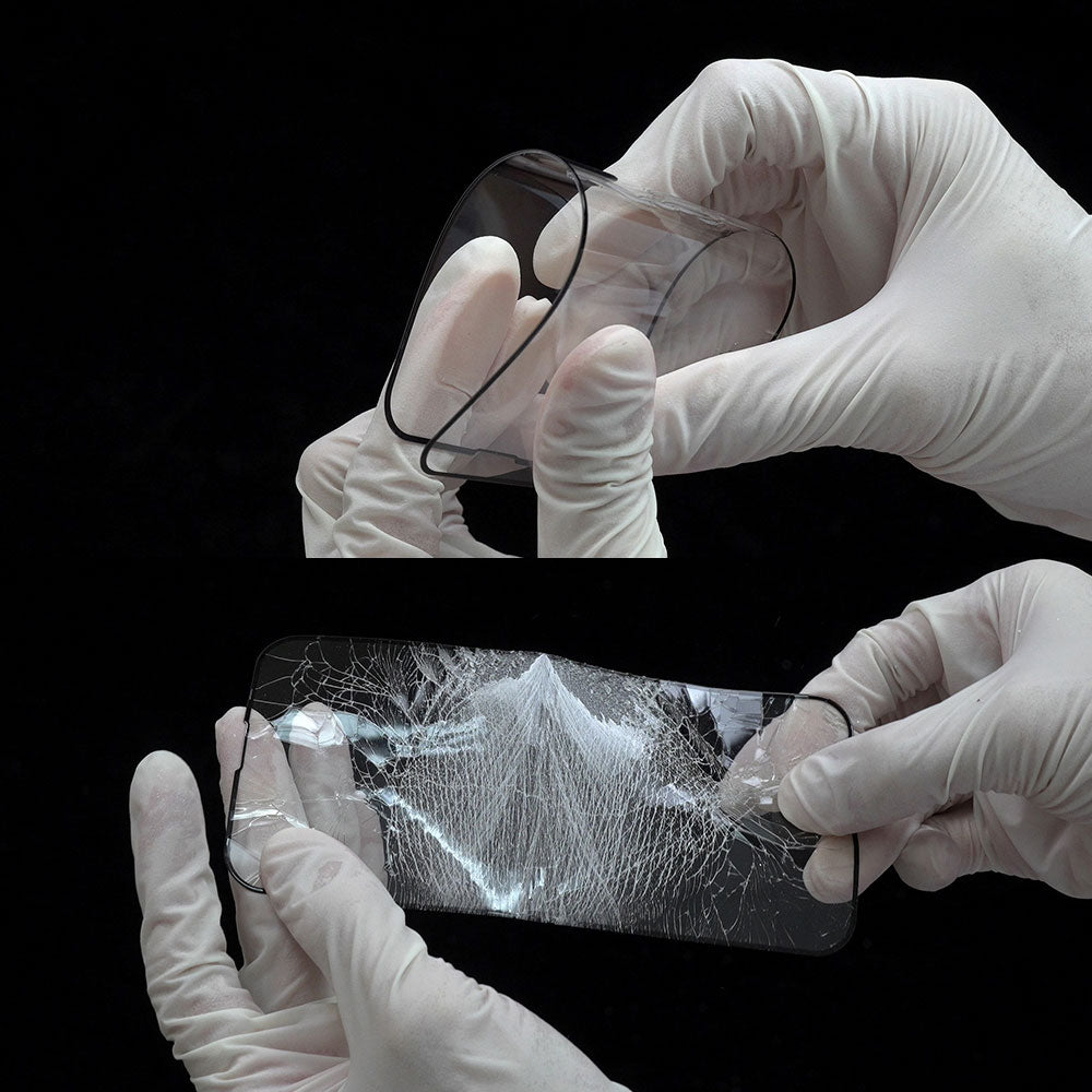 Apple iPhone 14 Pro Max Zore Hizalama Aparatlı Hadid Glass Cam Ekran Koruyucu Siyah