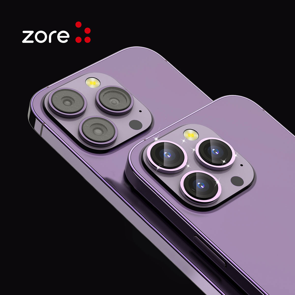 Apple iPhone 14 Pro Zore CL-12 Premium Safir Parmak İzi Bırakmayan Anti-Reflective Kamera Lens Koruyucu Gold