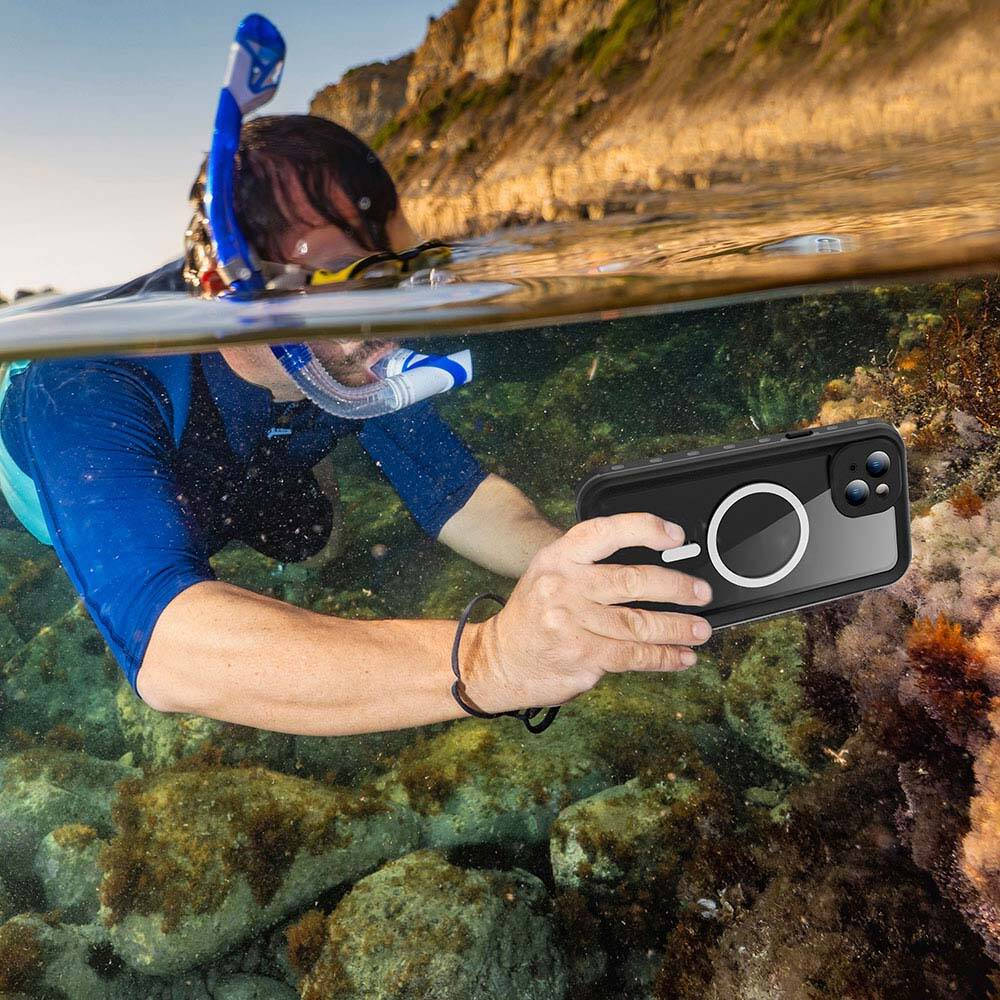 Apple iPhone 15 Kılıf 1-1 Su Geçirmez Kılıf Siyah