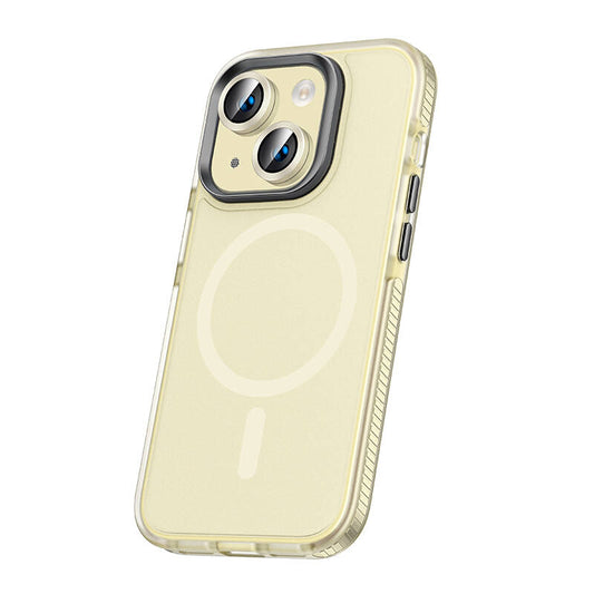 Apple iPhone 15 Kılıf Airbagli M-safe Wireless Şarj Özellikli Lens Koruyuculu Zore Klaptika Kapak Yeşil