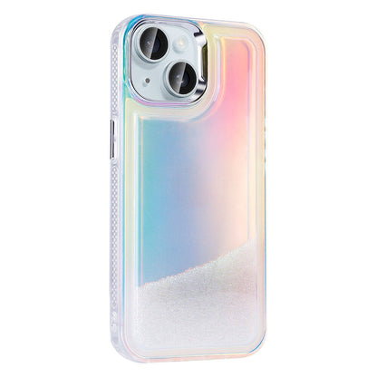 Apple iPhone 15 Kılıf Airbagli Renkli Arka Yüzey Boncuk Tasarımlı Zore Kumul Kapak Şeffaf