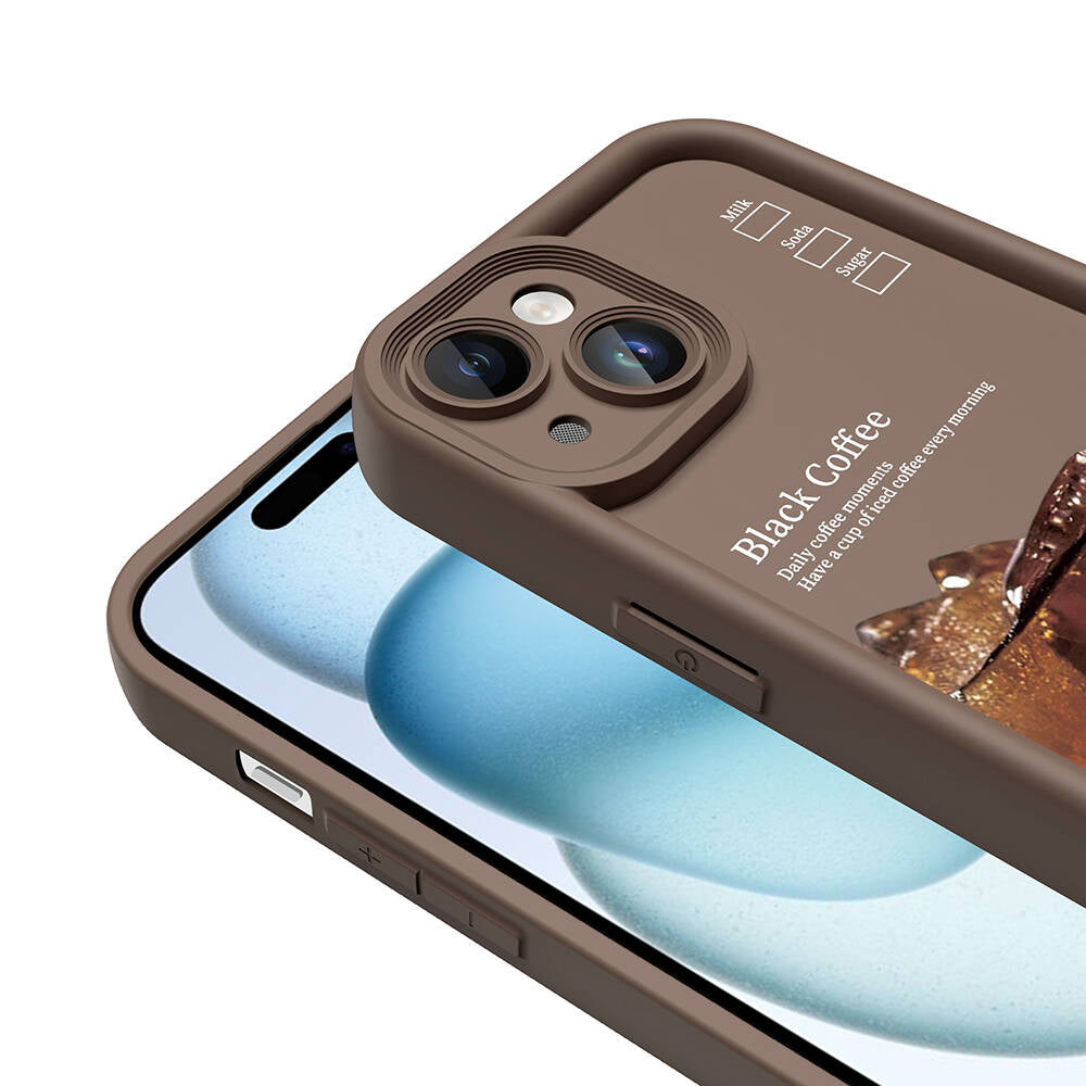 Apple iPhone 15 Kılıf Kamera Korumalı Baskılı Arka Yüzey Zore Klas Kapak Beyaz