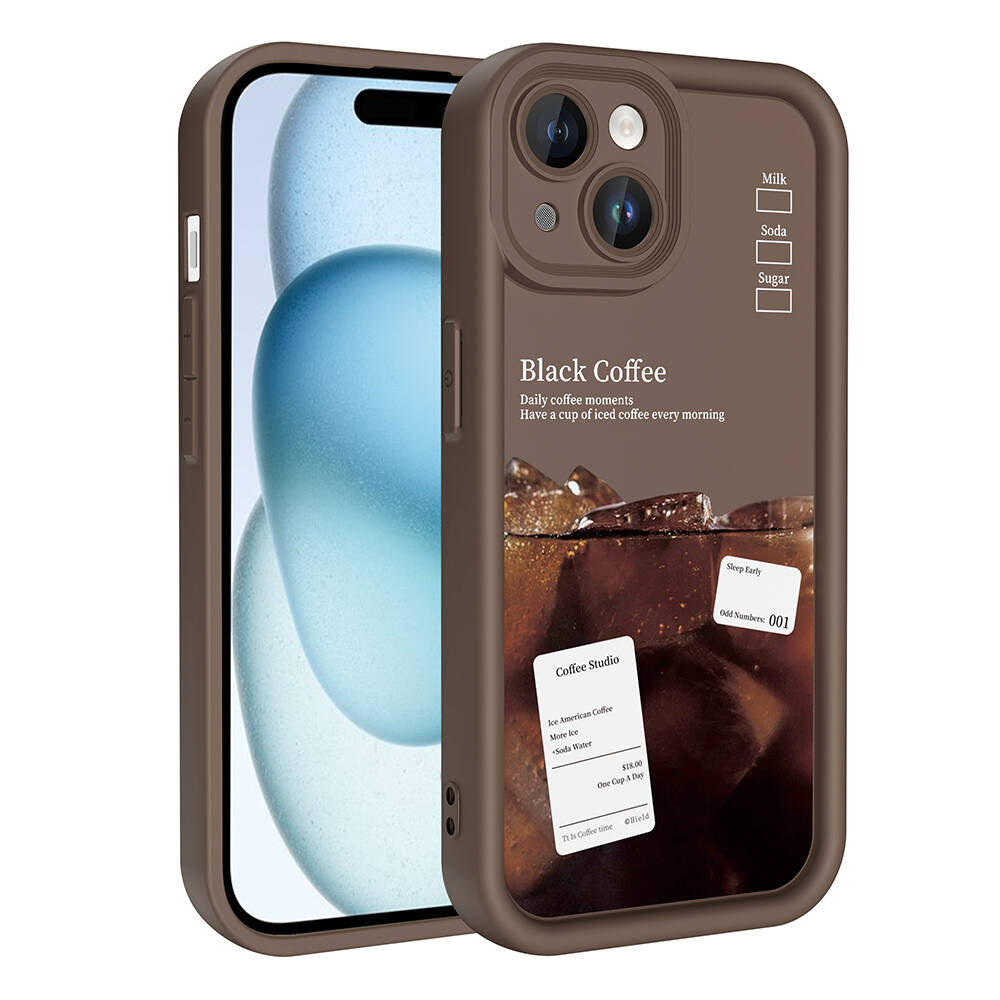 Apple iPhone 15 Kılıf Kamera Korumalı Baskılı Arka Yüzey Zore Klas Kapak Siyah