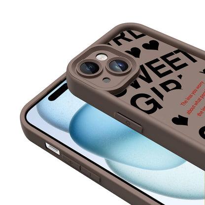 Apple iPhone 15 Kılıf Kamera Korumalı Baskılı Arka Yüzey Zore Klas Kapak Açık Kahve