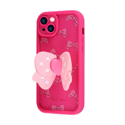 Apple iPhone 15 Kılıf Kamera Korumalı Figür Tasarımlı Zore Kapya Kapak Pembe Açık