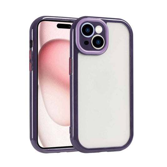 Apple iPhone 15 Kılıf Kamera Korumalı Renkli Kenar ve Çerçeve Tasarımlı Zore Vitamin Kapak Siyah