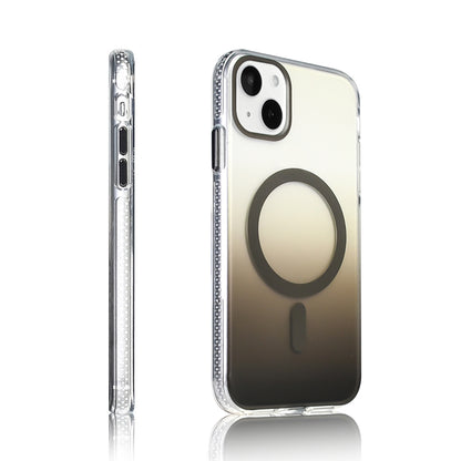 Apple iPhone 15 Kılıf M-safe Şarj Özellikli Transparan Renk Geçişli Zore Toros Kapak Gold