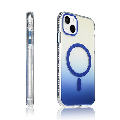 Apple iPhone 15 Kılıf M-safe Şarj Özellikli Transparan Renk Geçişli Zore Toros Kapak Rose Pembe