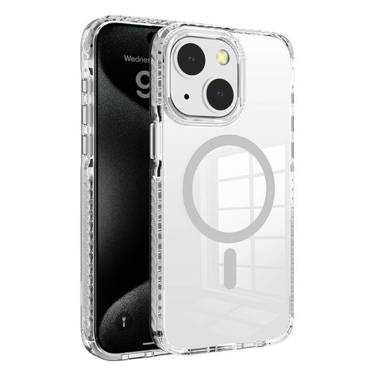 Apple iPhone 15 Kılıf M-safe Şarj Özellikli Airbagli Takılabilir Askı Aparatlı Zore Nana Kapak Gri