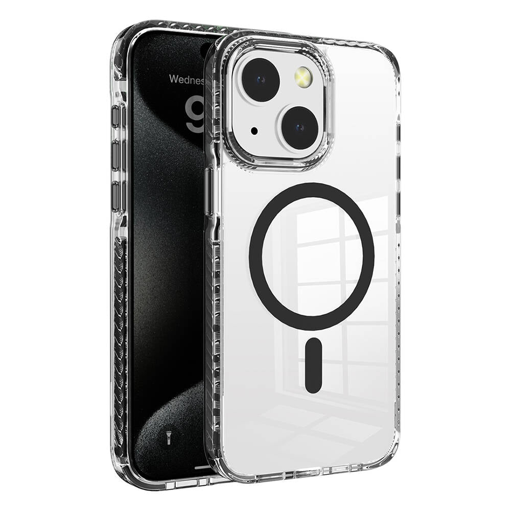 Apple iPhone 15 Kılıf M-safe Şarj Özellikli Airbagli Takılabilir Askı Aparatlı Zore Nana Kapak Siyah