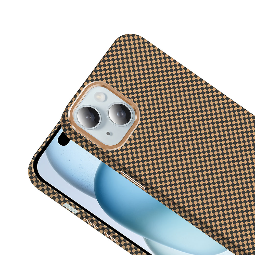 Apple iPhone 15 Kılıf M-safe Şarj Özellikli Karbon Fiber Görünümlü Zore Gros Kapak Gri-Siyah