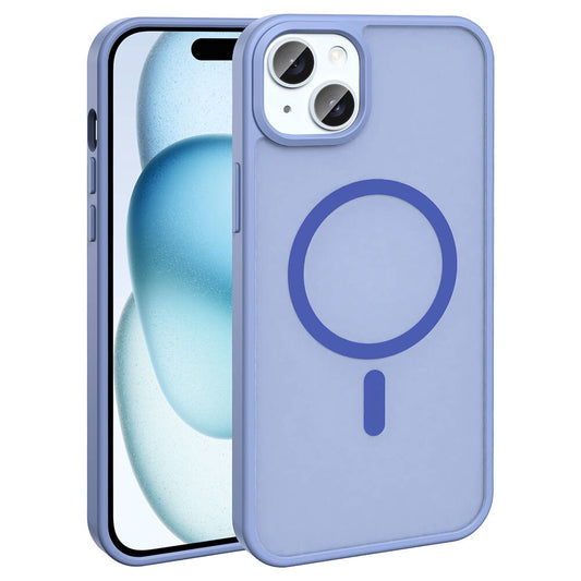 Apple iPhone 15 Kılıf M-safe Şarj Özellikli Mat Arka Yüzey Zore Sio Kapak Lacivert