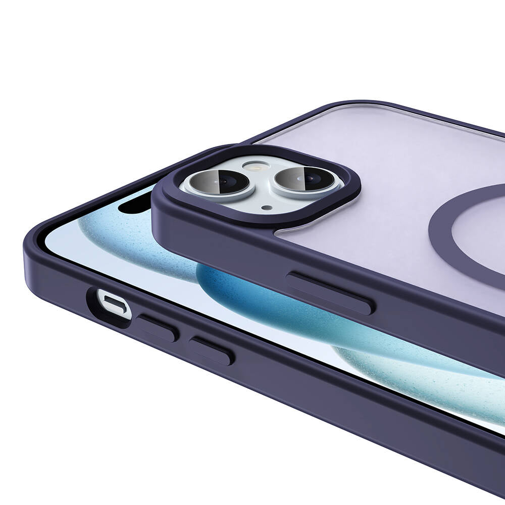 Apple iPhone 15 Kılıf M-safe Şarj Özellikli Mat Arka Yüzey Zore Sio Kapak Koyu Yeşil