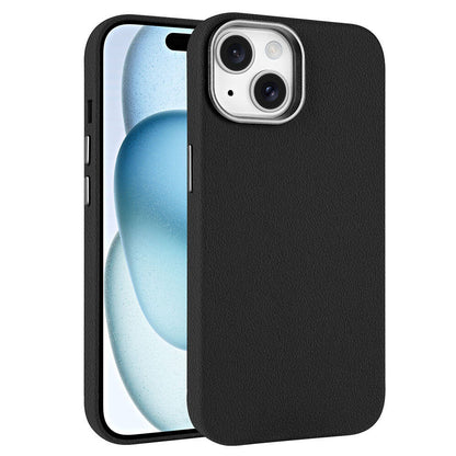 Apple iPhone 15 Kılıf M-safe Şarj Özellikli PU Deri Zore Adora Kapak Koyu Gri