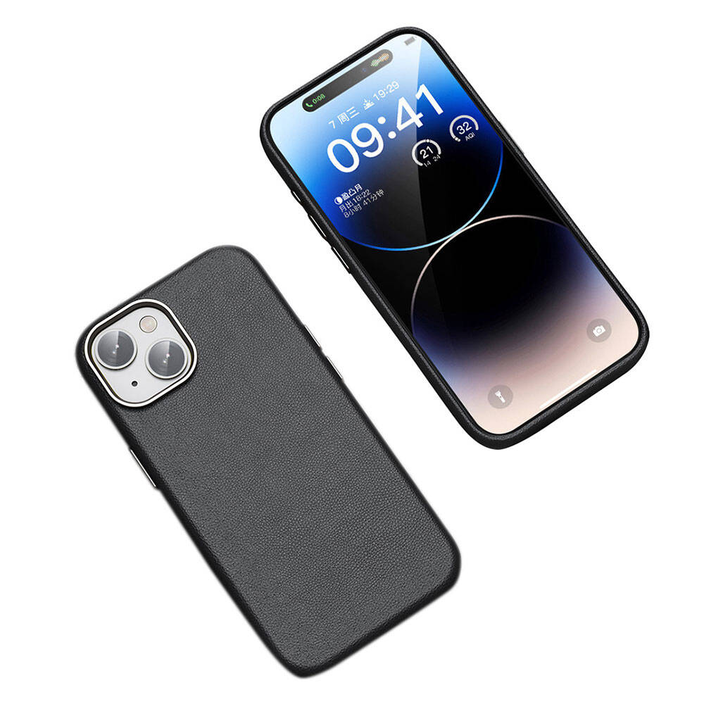 Apple iPhone 15 Kılıf M-safe Şarj Özellikli PU Deri Zore Adora Kapak Koyu Gri