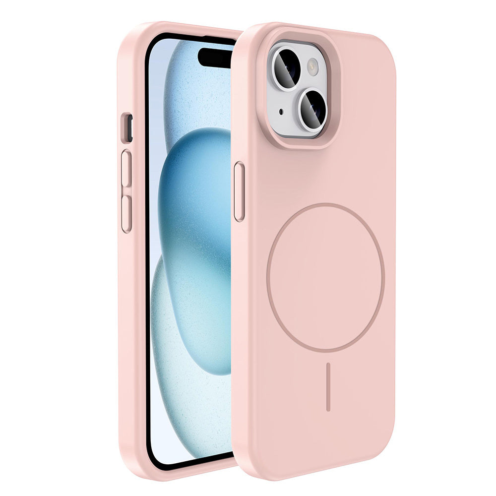 Apple iPhone 15 Kılıf M-safe Şarj Özellikli Sıvı Teknolojili Silinebilir Sert Zore Kivi Kapak Siyah