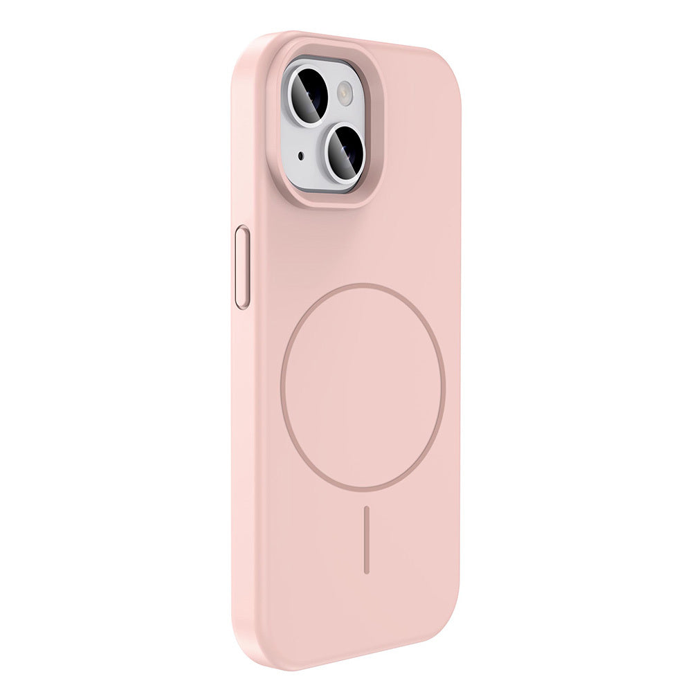 Apple iPhone 15 Kılıf M-safe Şarj Özellikli Sıvı Teknolojili Silinebilir Sert Zore Kivi Kapak Lacivert