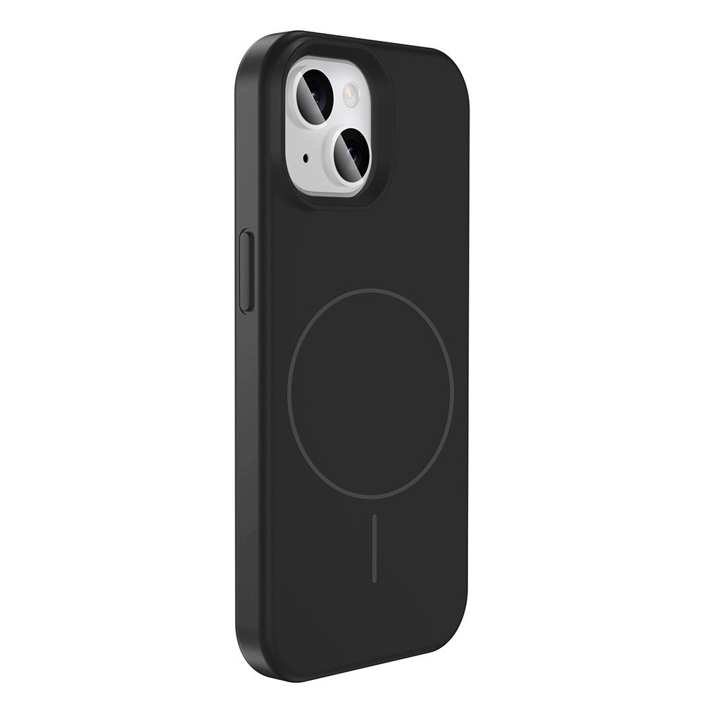Apple iPhone 15 Kılıf M-safe Şarj Özellikli Sıvı Teknolojili Silinebilir Sert Zore Kivi Kapak Siyah