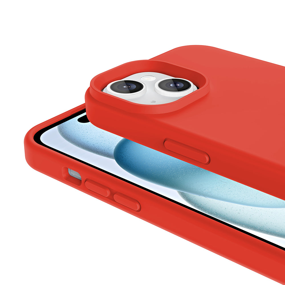 Apple iPhone 15 Kılıf M-safe Şarj Özellikli Sıvı Teknolojili Silinebilir Sert Zore Kivi Kapak Pembe