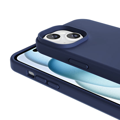 Apple iPhone 15 Kılıf M-safe Şarj Özellikli Sıvı Teknolojili Silinebilir Sert Zore Kivi Kapak Lacivert