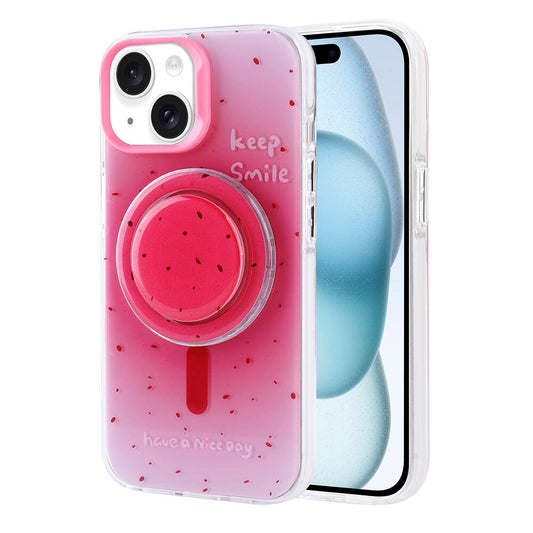 Apple iPhone 15 Kılıf M-safe Şarj Özellikli Tak-Çıkar Pop Soketli Zore Tiktok Kapak Mavi