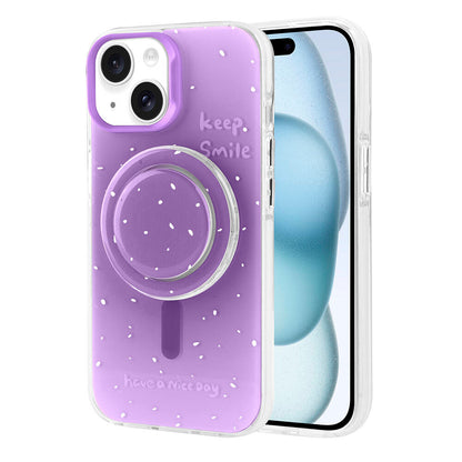 Apple iPhone 15 Kılıf M-safe Şarj Özellikli Tak-Çıkar Pop Soketli Zore Tiktok Kapak Pembe Koyu