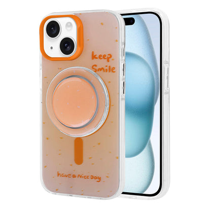 Apple iPhone 15 Kılıf M-safe Şarj Özellikli Tak-Çıkar Pop Soketli Zore Tiktok Kapak Pembe Koyu