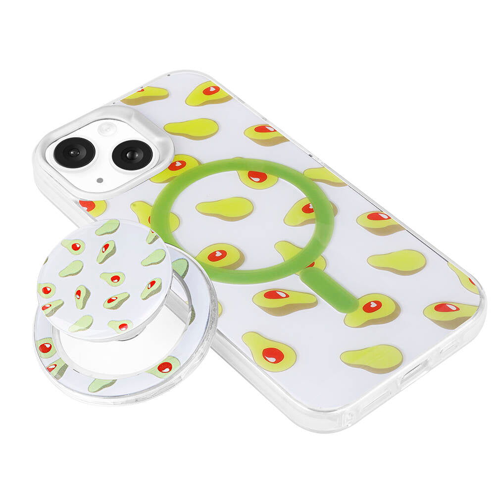 Apple iPhone 15 Kılıf M-safe Şarj Özellikli Tak-Çıkar Pop Soketli Zore Tiktok Kapak Mor