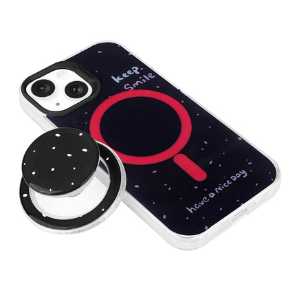 Apple iPhone 15 Kılıf M-safe Şarj Özellikli Tak-Çıkar Pop Soketli Zore Tiktok Kapak Mor