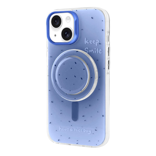 Apple iPhone 15 Kılıf M-safe Şarj Özellikli Tak-Çıkar Pop Soketli Zore Tiktok Kapak Mavi