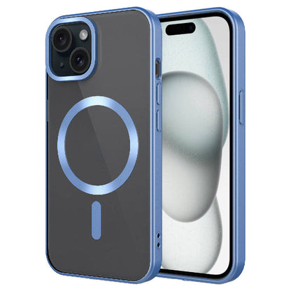 Apple iPhone 15 Kılıf Mat Tasarımlı M-safe Wireless Şarj Özellikli Zore Mat Setro Kapak Sierra Mavi