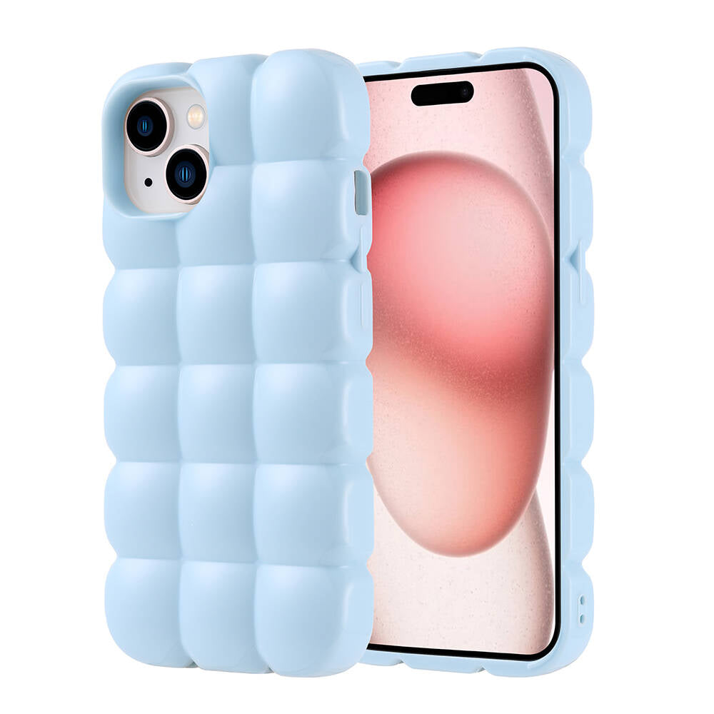 Apple iPhone 15 Kılıf Parlak Esnek Silikon Zore Dom Dom Kapak Beyaz