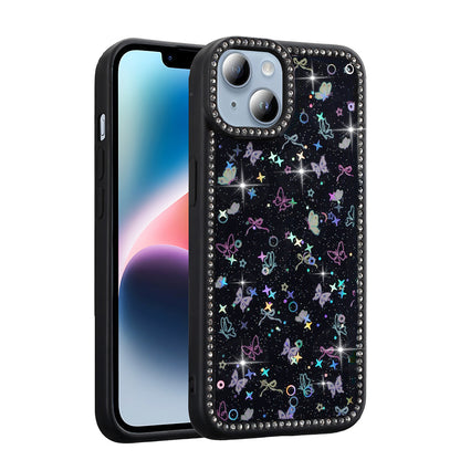 Apple iPhone 15 Kılıf Taşlı ve Simli Tasarım Zore Azra Kapak