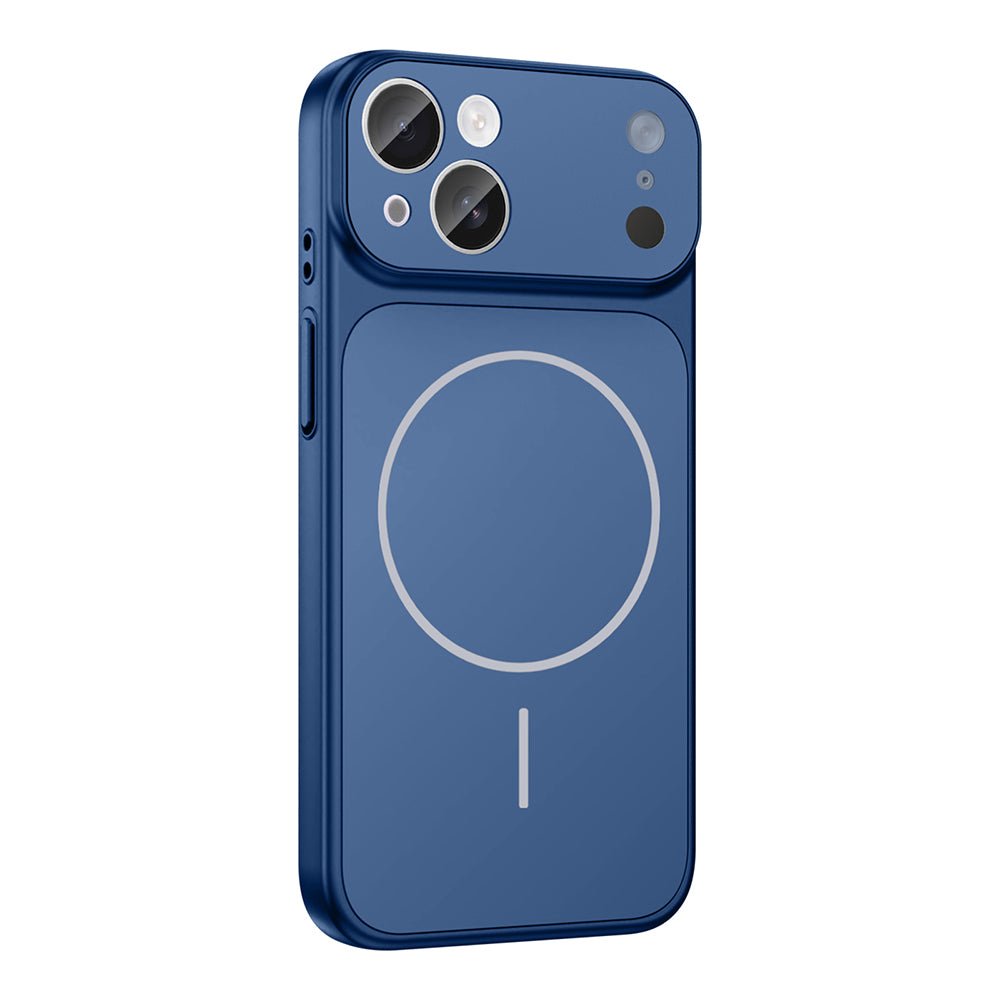 Apple iPhone 15 Kılıf Zore M-Safe Şarj Özellikli Kamera Korumalı Formen Kapak Mavi