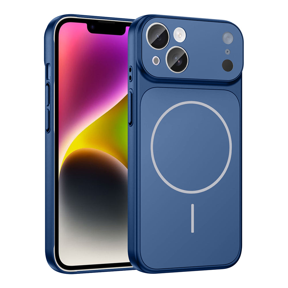 Apple iPhone 15 Kılıf Zore M-Safe Şarj Özellikli Kamera Korumalı Formen Kapak Gümüş