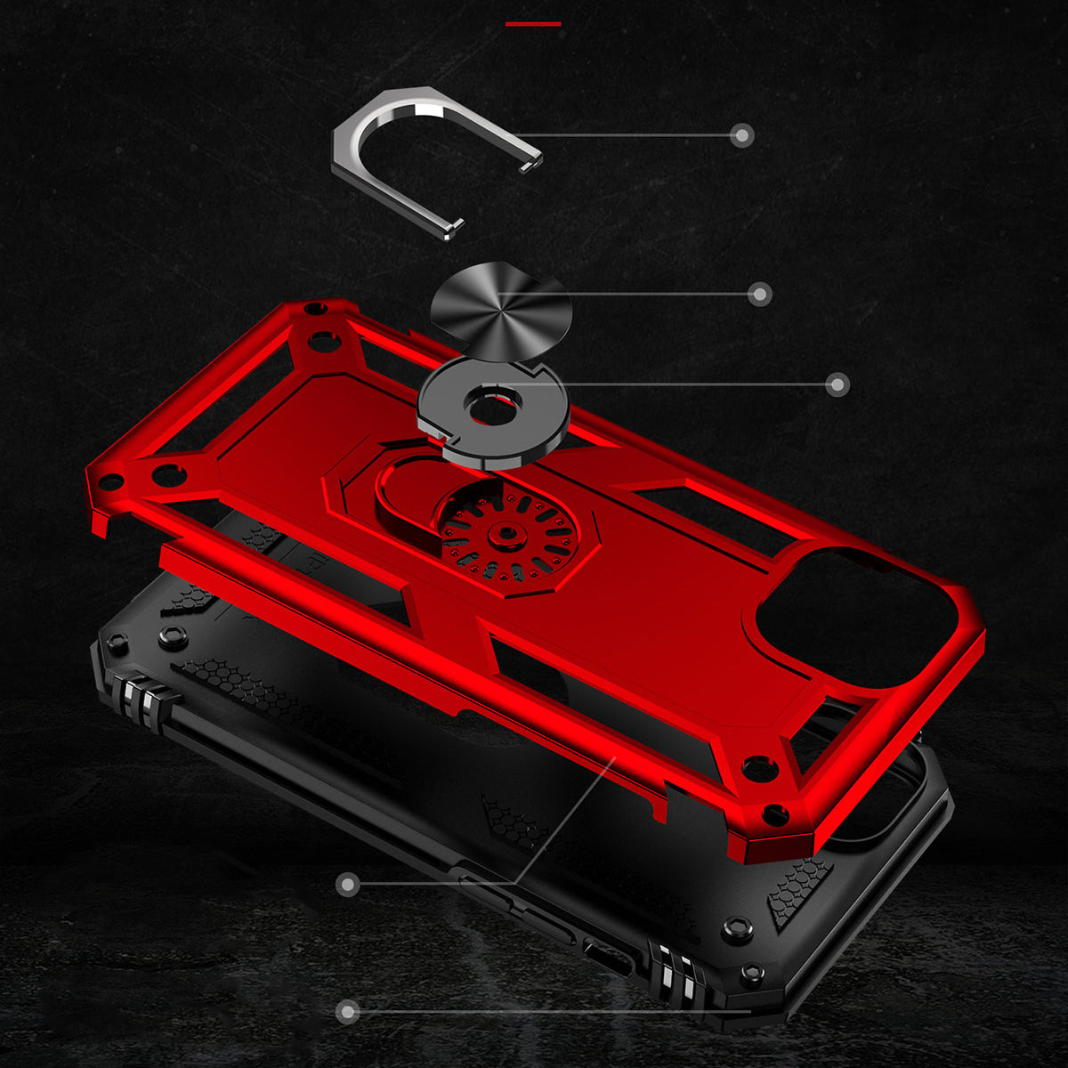 Apple iPhone 15 Kılıf Zore Vega Kapak Kırmızı